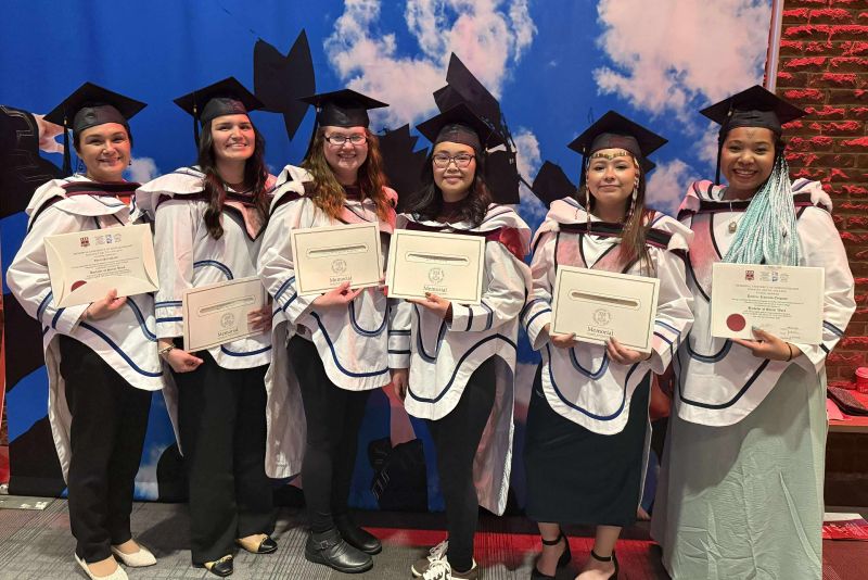 Graduates of the BSW Nunavut program attend convocation ceremonies at the Arts and Culture Centre, St. John's.
